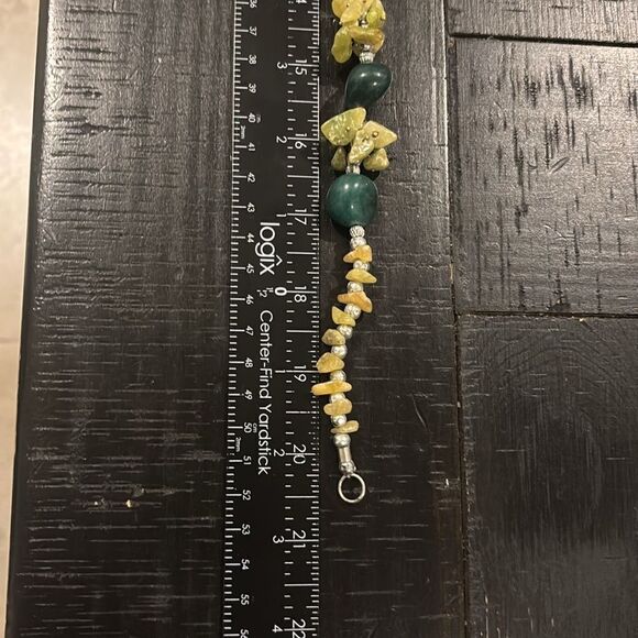 Genuine Green Chip Bead Silver Tone Gemstone Handcrafted Southwestern Necklace​​ - Picture 6 of 6